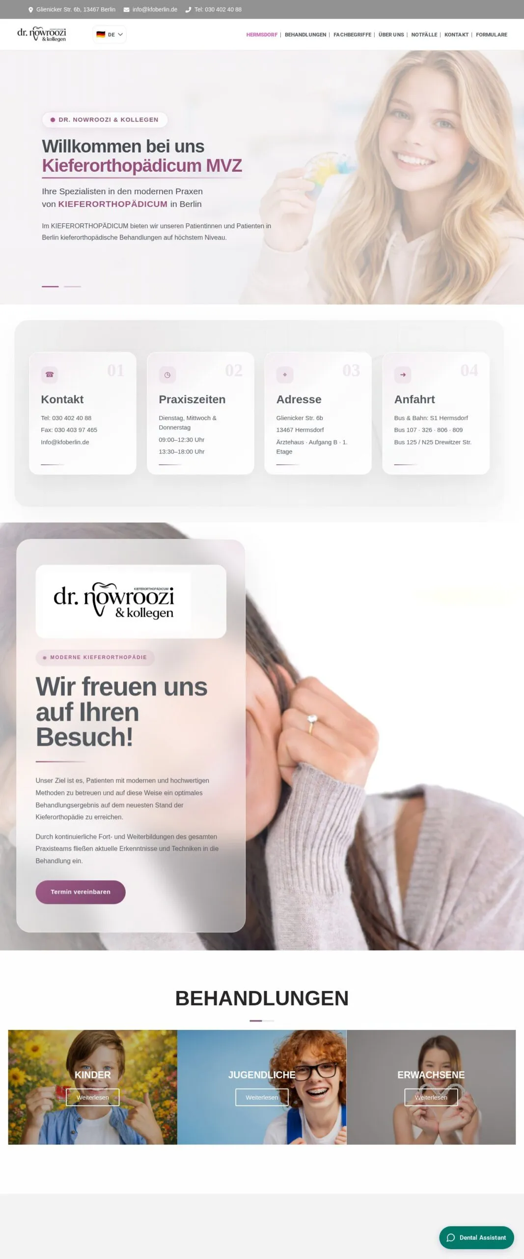 Startseite der Website Dr. Nowroozi – Hermsdorf – Referenzprojekt von Atomicoweb
